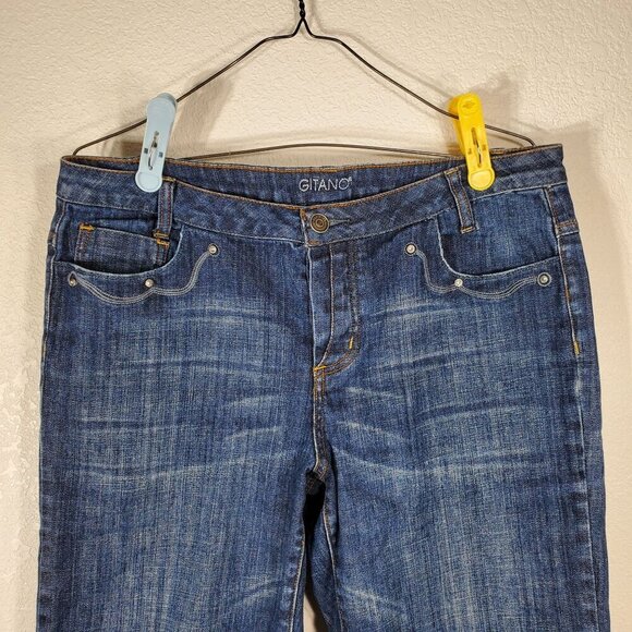 VTG Gitano Womens Size 14 Denim Bermuda Shorts Zippered Button Fly - Picture 3 of 13